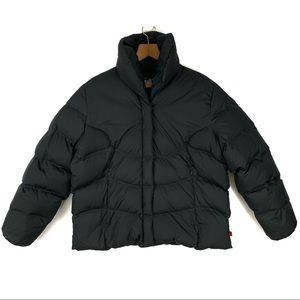 Black Woolrich duck down puffer zip jacket XL